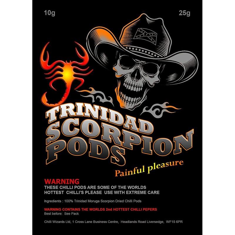 Trinidad Moruga Scorpion Dried Pods 200g- Chilliwizards