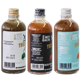 THREE PACK OF MIXED SPICY ROASTED HABANERO GOURMET PEPPER HOT SAUCE 3.5 FL OZ