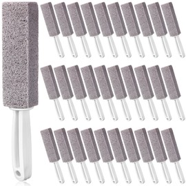 30 Pieces Pumice Toilet Bowl Brush Pumice Stone with Long Handle Toilet Stone Brush Block for Bath Grout Pool Kitchen Tubs Showers