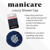 Manicare Luxury Shower cap Blue, One size waterproof bath Hat