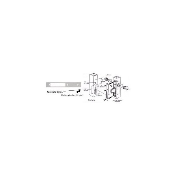 CRL Aluminum Radius Weather-stripped Faceplate for DL2110 Series Long Throw