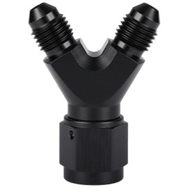 Podavelle 6AN Female to Dual 4AN Male Y Block Fitting Splitter Adapter Union Aluminum Black