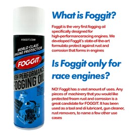 FOGGIT High Performance Fogging Oil Cylinder Lube, 12 Oz Can - Engine Protection for Rust, Corrosion, and Seasonal or Long-Term Storage - For All 2-Cycle, 4-Cycle Carbureted and Fuel-Injected Engines