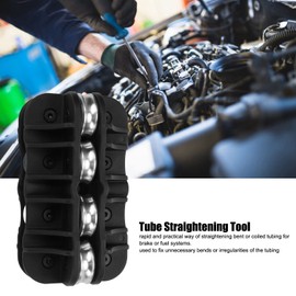 Ymiko Handheld Tubing Straightener, 5/8in Tube Straightening Tool for Brake and Fuel Line, Universal Metal Black Brake Pipe Coil Straightening Tool