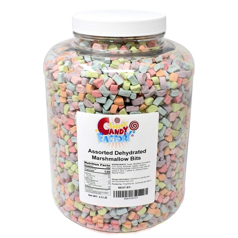 Assorted Dehydrated Marshmallow Bits in Jar (2.5 Pound (Pack of
