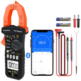 Bluetooth Digital Clamp Meter WapoRich RQ-7200APP DMM Multimeter T-RMS 6000 Counts Auto-Ranging for AC/DC Voltage Current Resistance Cap HZ Continuity Resistance Diode Test Temp NCV