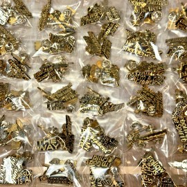 Unbranded Mix Lot of 5 Different Gold Color Metal Christian Collar Brooch Lapel Tie Pins