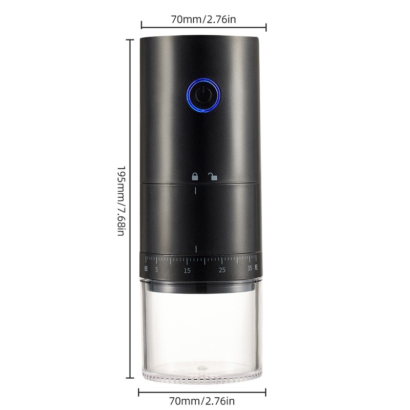 Portable Electric Burr Coffee Grinder Ceramic Blade Burr Grinder USB