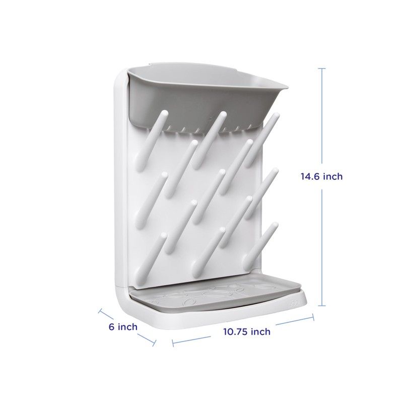 Ubbi Vertical Baby Bottle Drying Rack, Space Saving Countertop Drying