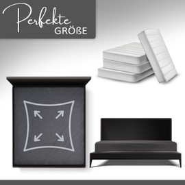 Leonado Vicenti Classic Fitted Sheet, 100% Jersey Cotton, in Many Colours and Sizes, Dimensions: 90 x 200 cm - 100 x 200 cm, Colour: Anthracite