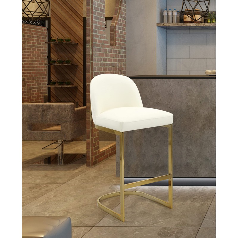 Iconic Home Xander Bar Stool Chair PU Leather Upholstered Armless