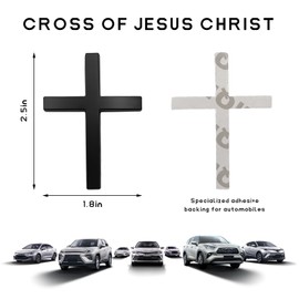 ZNDAW - 2 pegatinas de metal con emblema de cruz cristiana, 2.5 x 1.8 pulgadas, aleación de 2.5 x 1.8 pulgadas, calcomanía autoadhesiva para decoración para guardabarros de maletero de coche