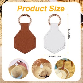XIHIRCD 2pcs Magnetic Hat Clips for Travel, Magnetic Hat Holder for Bag Organizer Leather Bag Clips for Hats Hanging on Handbag Luggage Tote Without Leaving Marks (White, Brown)