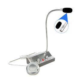 Silver Two Way Window Intercom System with Mute Function Ticket Counter Interphone Speaker for Banks, HospitalsMaterial: Plastic