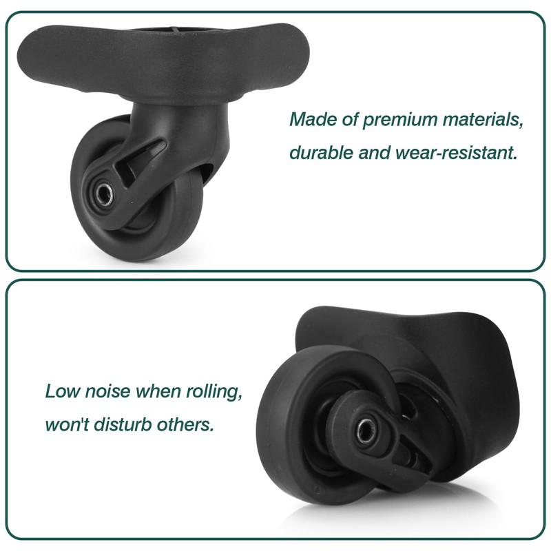 Ech.Apr 2Pcs Luggage Wheels Replacement, Plastic Luggage Suitcase Replacement Wheels,