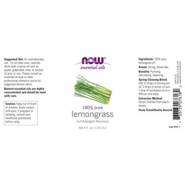 NOW Solutions Lemongrass Essential Oil, 4-Ounce