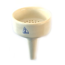 Buchner Funnel, 7.5cm - Porcelain - Straight Sides, Perforated Plate - Eisco Labs