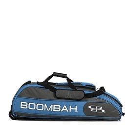 Boombah Beast Rolling Bat Bag - 40" x 14" x 13" - BB2C23 Charcoal/Columbia - Holds 8 Bats, Glove and Shoe Compartments