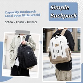 Boys School Bag Backpack for Kids, Rucksack for Primary Secondary School Boys, White+Grey