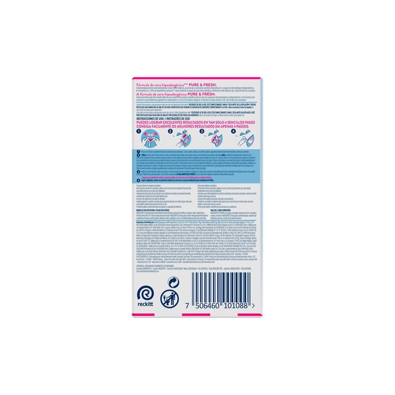 Bandas Depilatorias Veet area Hipoalergénico Piel sensible 16 Bandas