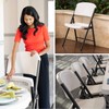 LIFETIME Commercial Grade Folding Chairs, 4 Pack, Almond