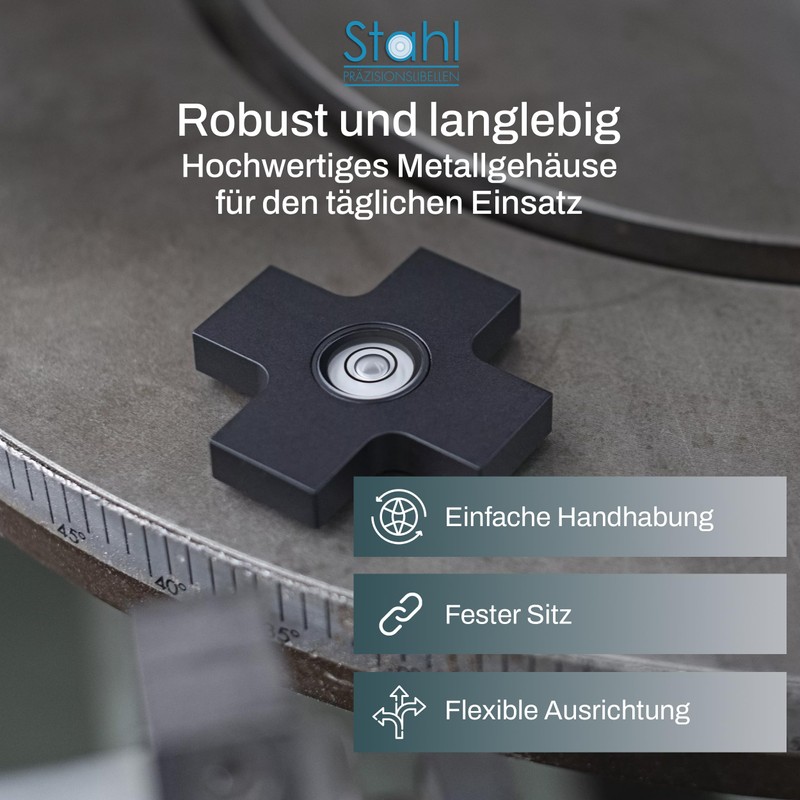 Stahl Präzisionslibellen Cross Spirit Level - Compact & Robust Spirit
