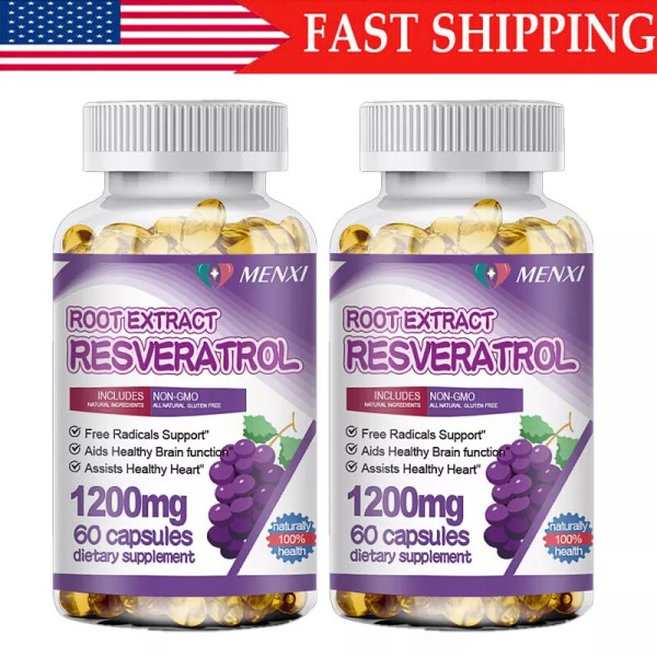 Resveratrol Maximum Strength Natural (2×60 CAPSULES) Anti - Aging Antioxidant