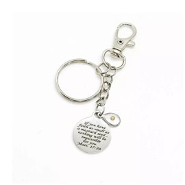 JKCE Designs Mustard Seed Verse Clip On Keychain, Teardrop Mustard Seed Charm, Faith Gifts