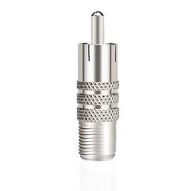 Aniann 10 Pack F Type Female to RCA Male Coaxial Cable Adapter, Straight Coupler Adapter Connector for Video Audio (Nickel Plated)