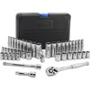 EPAuto 45 Pieces 3/8" Drive Socket Set with 72-Tooth Pear