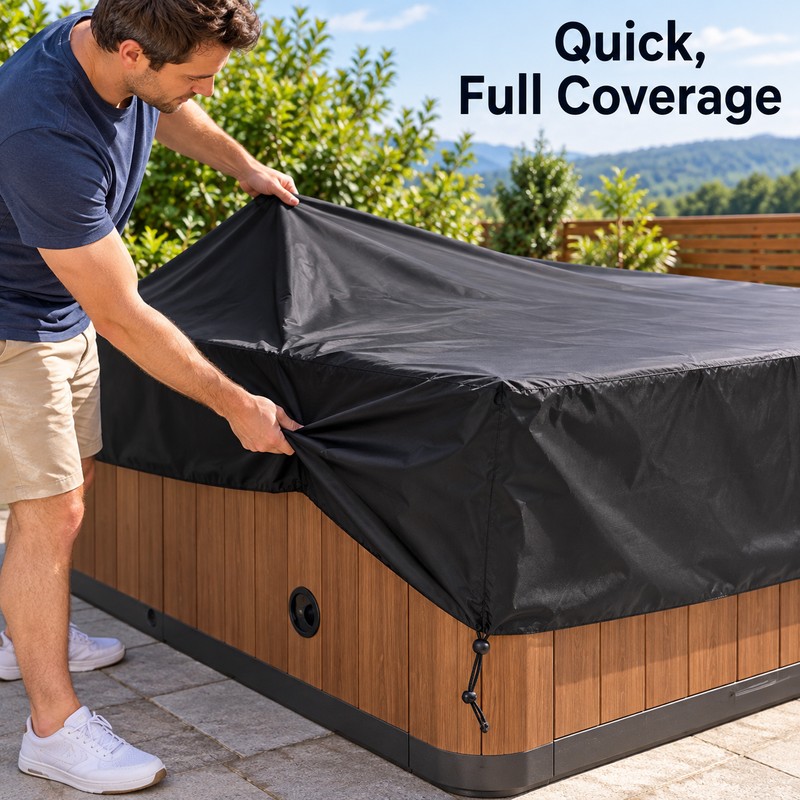 210D Oxford Square Hot Tub Cover, 78.7 x 78.7 x