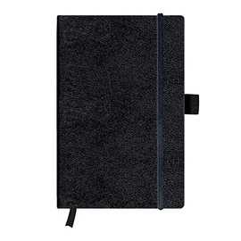 Herlitz 10789428 Geschäftsbuch, Lederoptik, schwarz, kariert, A5, 96 Blatt,Inhaltspapier 80g/m² Notizbuch Classic Collection