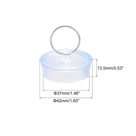 uxcell Rubber Sink Plug, Clear Drain Stopper Fit 1-1/2" to 1-5/8" Drain with Hanging Ring for Bathtub Kitchen and Bathroom 4pcs