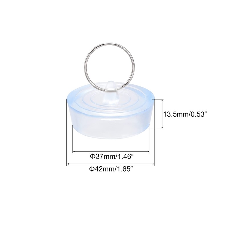 uxcell Rubber Sink Plug, Clear Drain Stopper Fit 1-1/2" to
