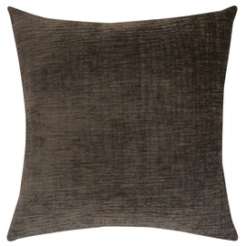 Riverbrook Home Zippered Cushion Cover Pillow with Removable Soft Angel Hair Filler, Regis Chocolate - Brown, 20 x 20-Inch