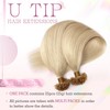 Elailite Real Hair Extensions Bondings Platinum Blonde 25 Strands 25