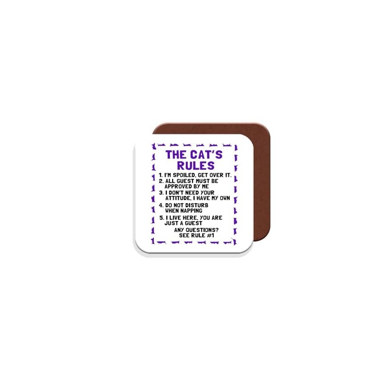 Coaster for Cat Owner - The Cat's Rules - Giftset
