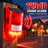 Solar Motion Sensor Alarm for Outdoor Security – 129dB Siren