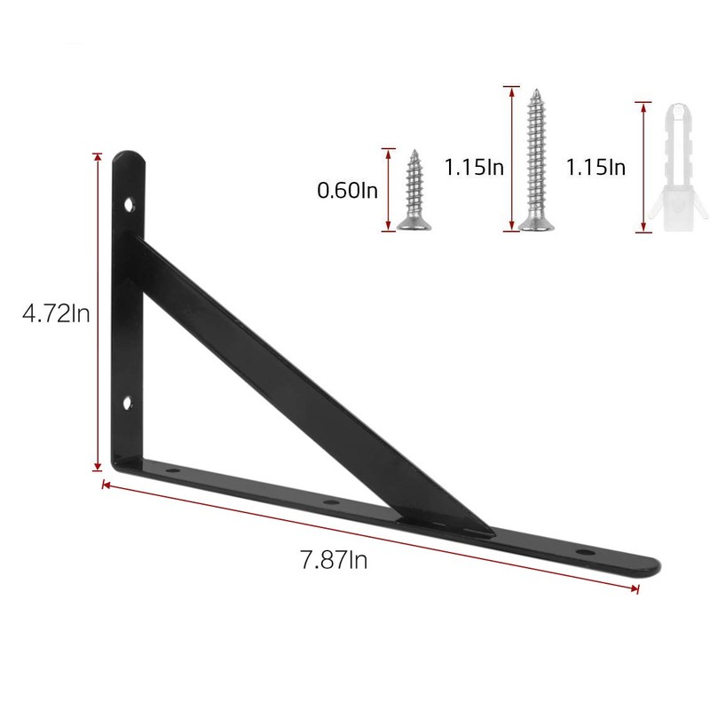 Eau 6 Pack Heavy Duty Shelf Brackets, 8 x 5