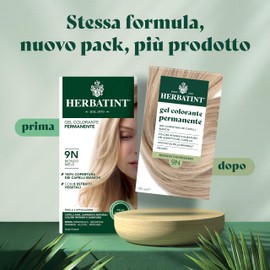 Herbatint Permanent Hair Colour Gel 9N Light Blonde - 170ml | Ammonia Free, 100% Coverage for White Hair | For Sensitive Skin, with 8 Natural Organic Extracts
