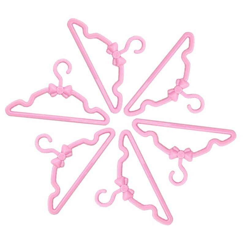 E-TING 60 Pcs Mini Doll Clothes Hangers - Plastic Mixed