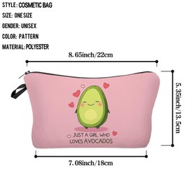 Livel lhood Funny Avocado Makeup Bag Cute Small Organizer Zipper Pouch Funny Avocado Cosmetic Bag Birthday Present for Women Friends -3