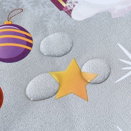 TruDelve Plastic Christmas Tablecloth Rectangle Silver Vinyl Christmas Table Cloth Oblong Xmas Table Cover with Snowman for Party (54'' x 108'', Snowman)