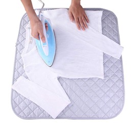 GLOW Iron Anywhere Travel Ironing Mat - Soft Quilted Sponge Folding Roll Up Magnetic Table Top Surface Sheet with a Metallised Titanium Cover to Reflect Heat - Perfect for Travel Washing Laundry