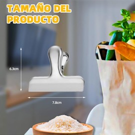 24 Pieces Pinzas para Bolsas de Alimentos, Pinzas para Comida de Metal，Clips de Bolsa de Acero Inoxidable para Casa, Cocina, Oficina (plateado)