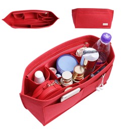 Doxo Purse Organizer Insert Handbag&Tote Felt Bag Fits for Speedy 35 and Neverfull MM Red