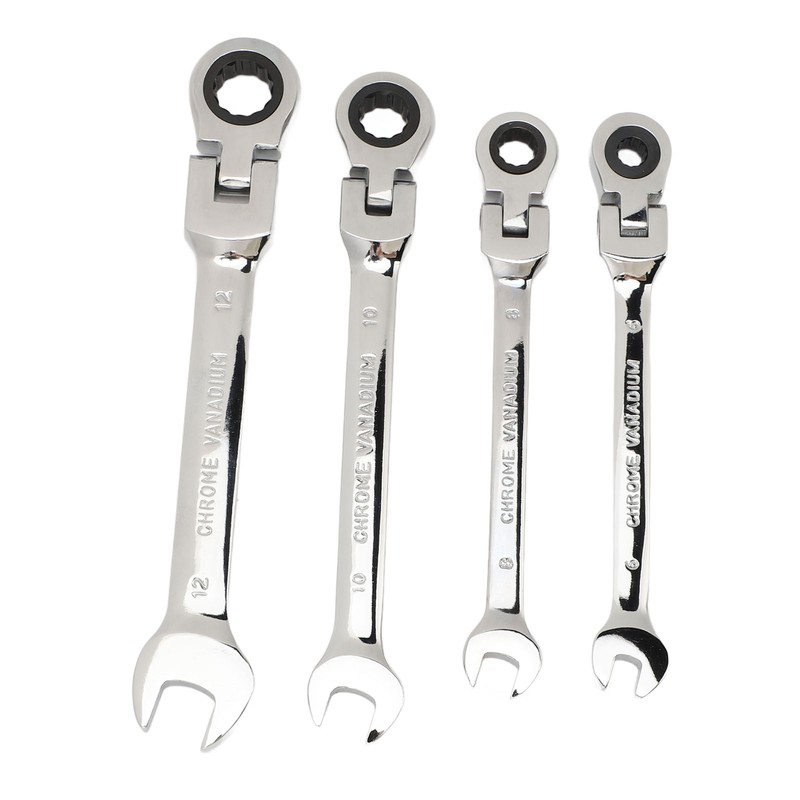 Flex Head Ratcheting Combination Wrench Set Chrome Vanadium Steel Quick