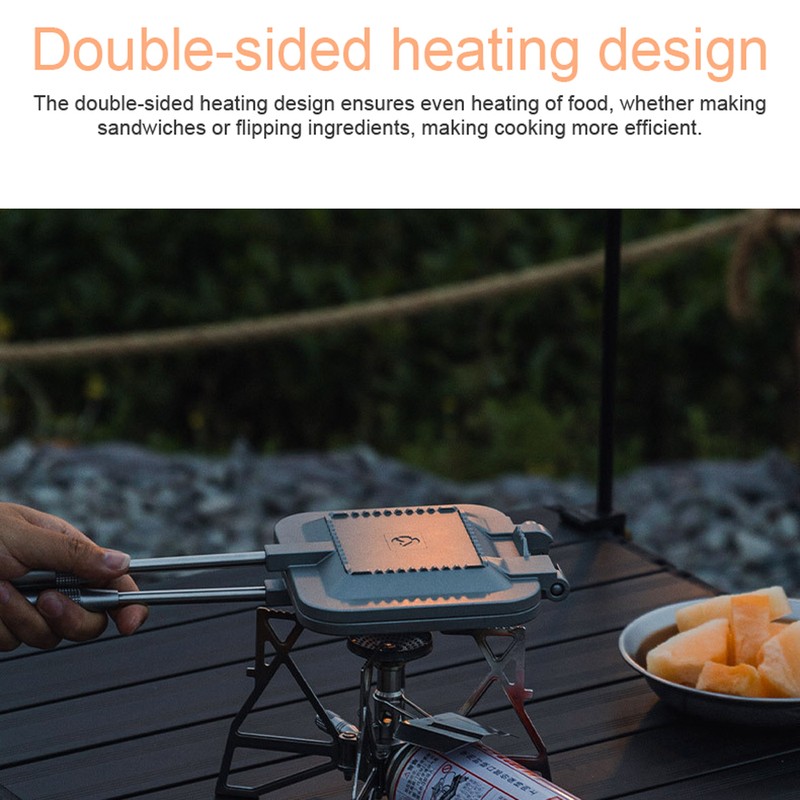 Outdoor Detachable Handle Muffin Sandwich Baking Pan Multifunctional Camping Picnic