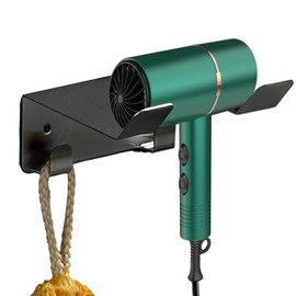 NAJIESUN Hair Dryer Holder Wall Mount Self-Adhesive, Stainless Steel Hair Dryer Holder Storage Rack, Suitable for Most Hair Dryers(grey)