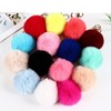 Soyzvteo Pom Pom Keychains Cute Faux Rabbit Fur Ball Pom